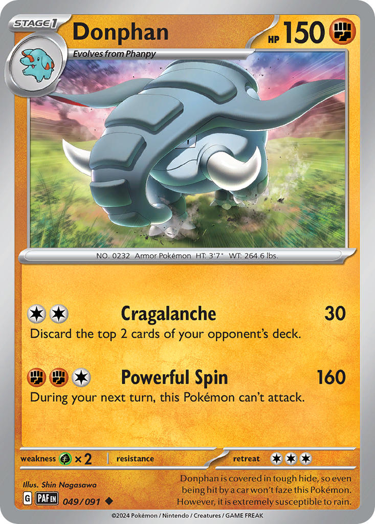 Donphan⁣ - Paldean Fates⁣ (Uncommon)⁣ [049] English / Near Mint / Reverse-Holo Normal