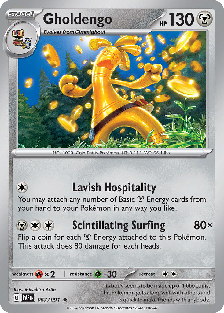 Gholdengo⁣ - Paldean Fates⁣ (Rare)⁣ [067] English / Near Mint / Reverse-Holo Normal