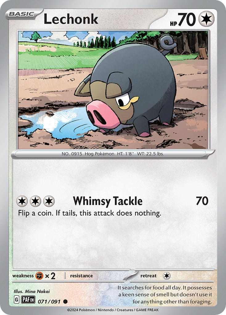 Lechonk⁣ - Paldean Fates⁣ (Common)⁣ [071] English / Near Mint / Reverse-Holo Normal