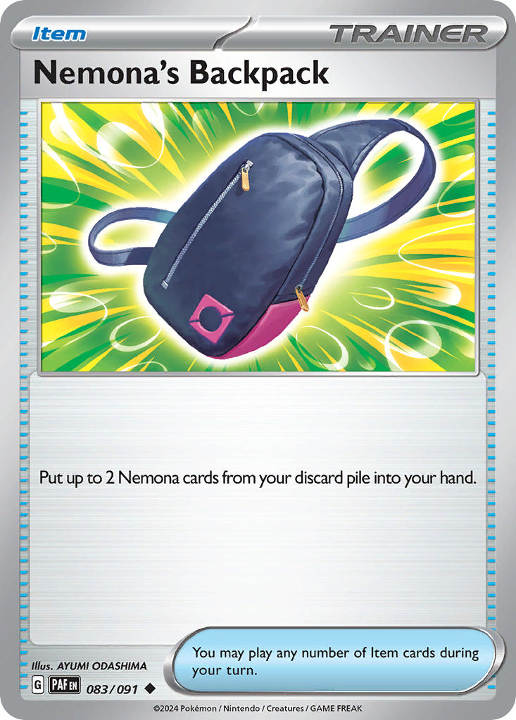 Nemona's Backpack⁣ - Paldean Fates⁣ (Uncommon)⁣ [083] English / Near Mint / Reverse-Holo Normal