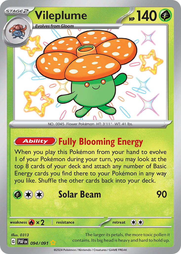 Vileplume⁣ - Paldean Fates⁣ (Shiny Rare)⁣ [094] English / Near Mint / Normal