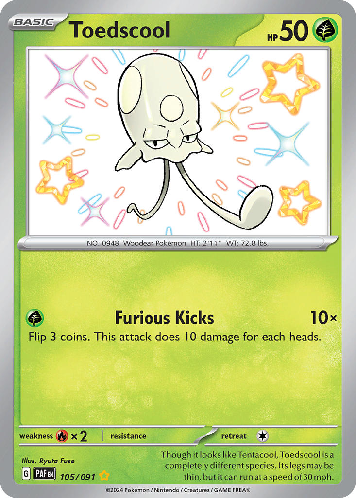 Toedscool⁣ - Paldean Fates⁣ (Shiny Rare)⁣ [105] English / Near Mint / Normal