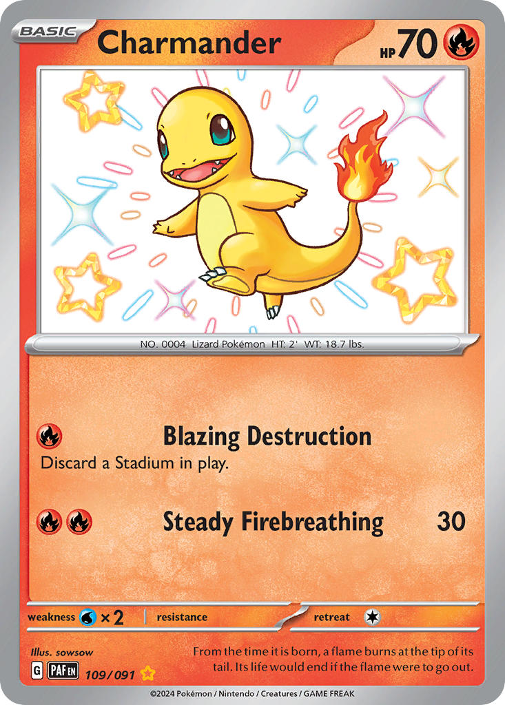 Charmander⁣ - Paldean Fates⁣ (Shiny Rare)⁣ [109] English / Near Mint / Normal