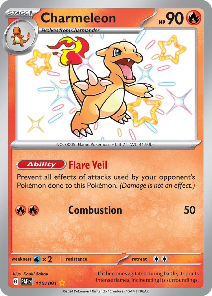 Charmeleon⁣ - Paldean Fates⁣ (Shiny Rare)⁣ [110] English / Near Mint / Normal