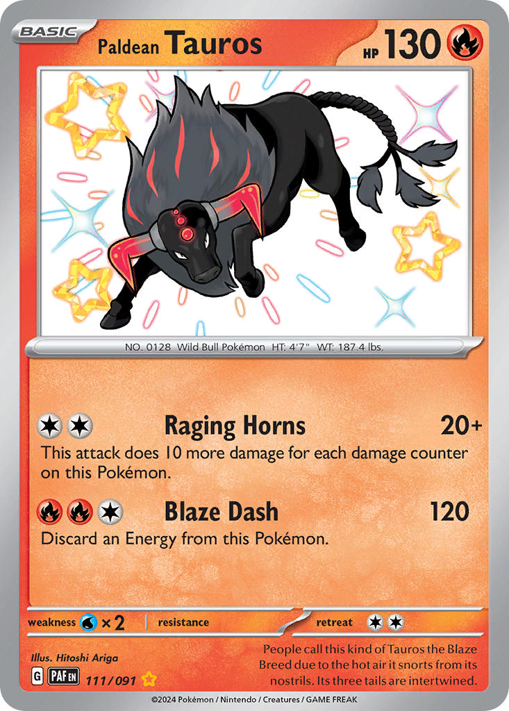 Paldean Tauros⁣ - Paldean Fates⁣ (Shiny Rare)⁣ [111] English / Near Mint / Normal