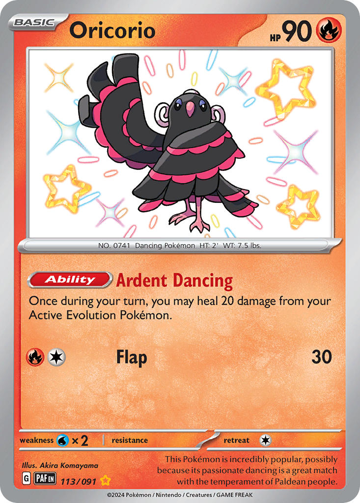 Oricorio⁣ - Paldean Fates⁣ (Shiny Rare)⁣ [113] English / Near Mint / Normal