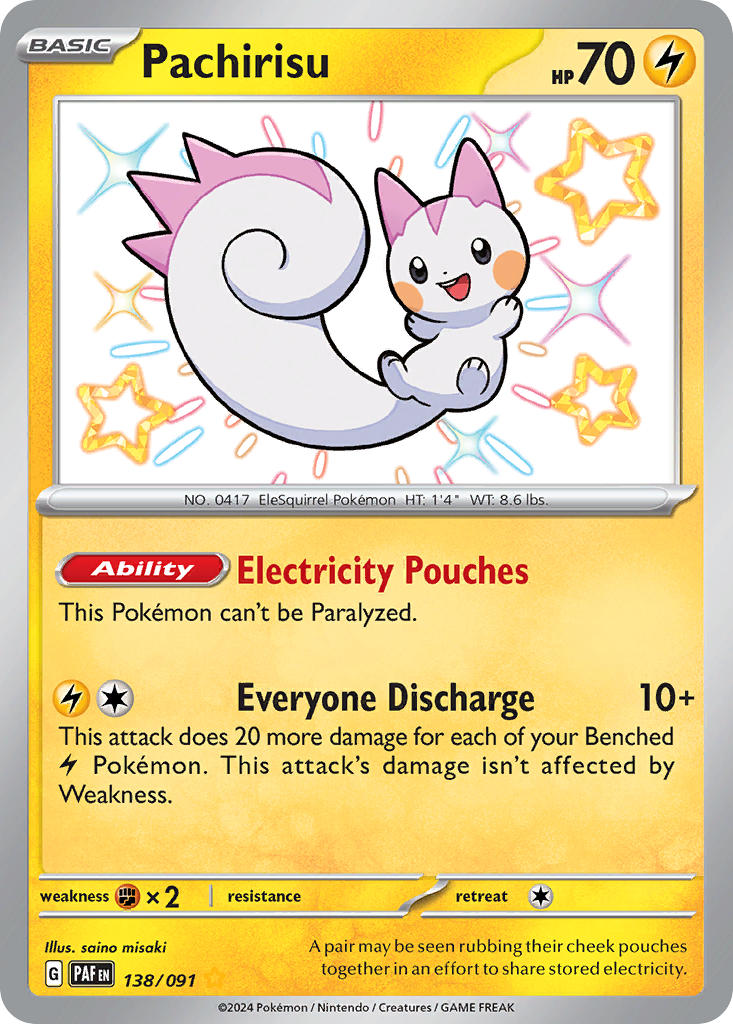 Pachirisu⁣ - Paldean Fates⁣ (Shiny Rare)⁣ [138] English / Near Mint / Normal