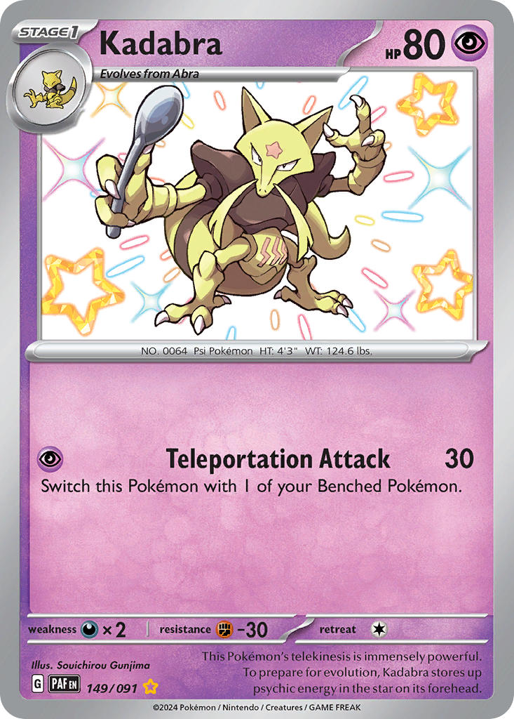 Kadabra⁣ - Paldean Fates⁣ (Shiny Rare)⁣ [149] English / Near Mint / Normal