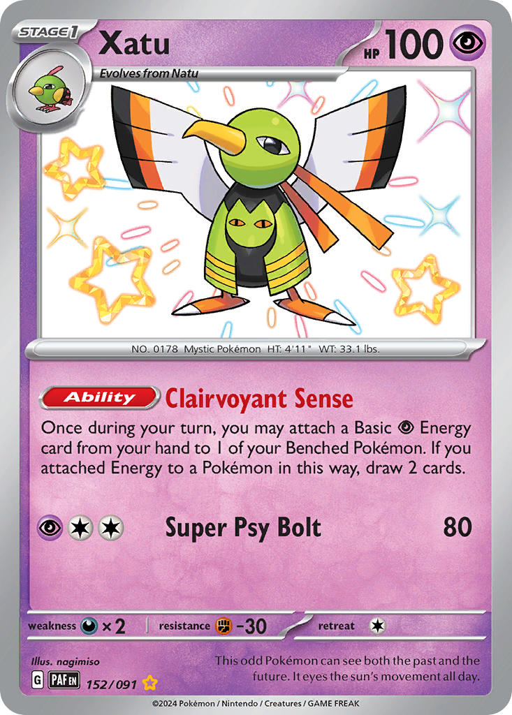 Xatu⁣ - Paldean Fates⁣ (Shiny Rare)⁣ [152] English / Near Mint / Normal