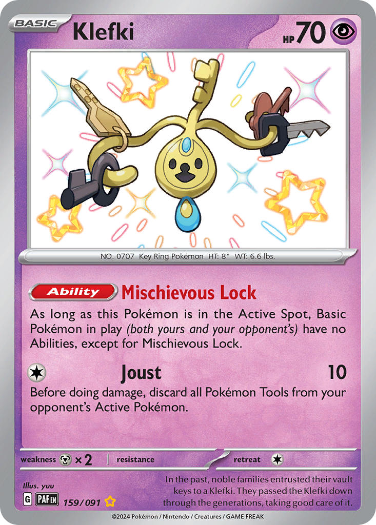 Klefki⁣ - Paldean Fates⁣ (Shiny Rare)⁣ [159] English / Near Mint / Normal