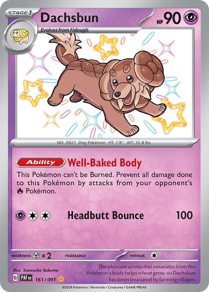 Dachsbun⁣ - Paldean Fates⁣ (Shiny Rare)⁣ [161] English / Near Mint / Normal