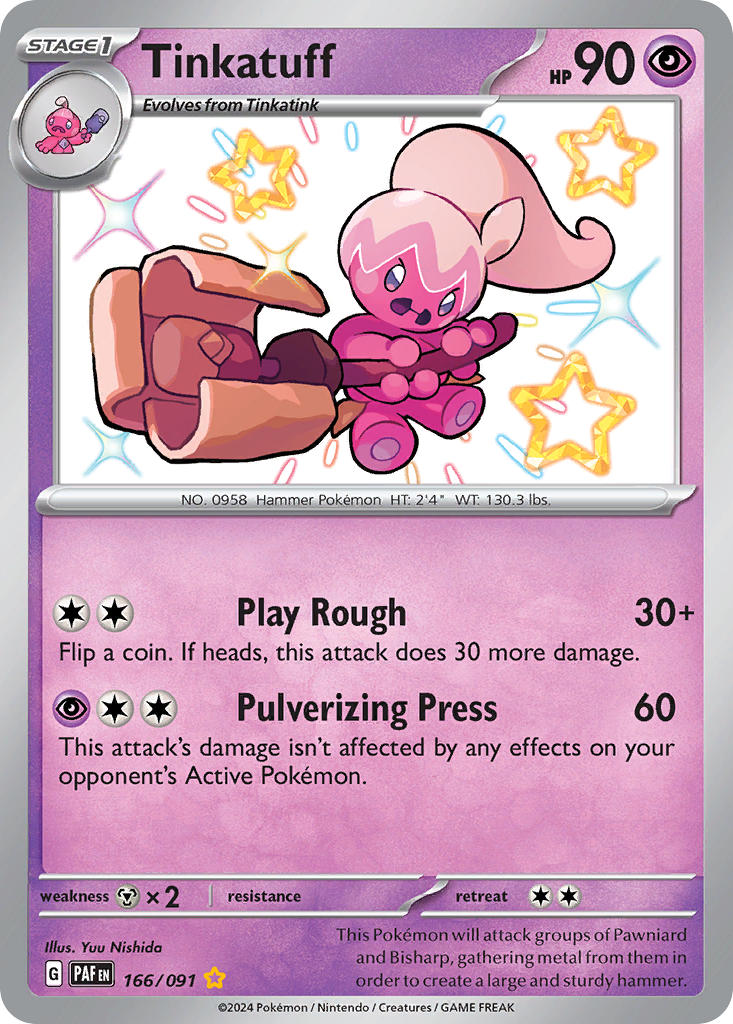 Tinkatuff⁣ - Paldean Fates⁣ (Shiny Rare)⁣ [166] English / Near Mint / Normal