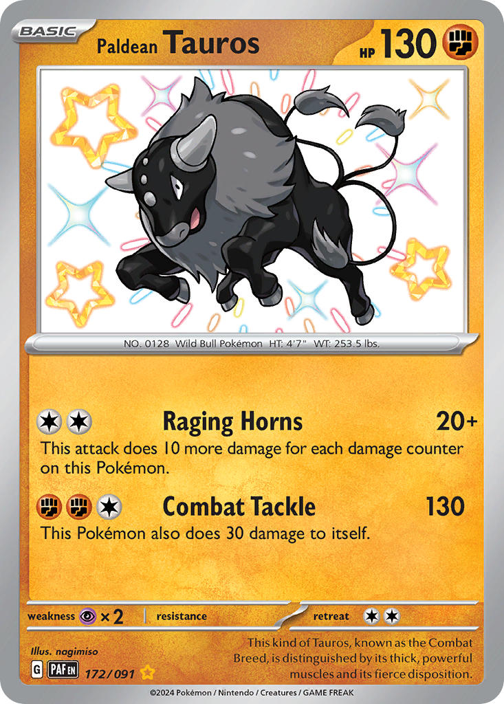 Paldean Tauros⁣ - Paldean Fates⁣ (Shiny Rare)⁣ [172] English / Near Mint / Normal