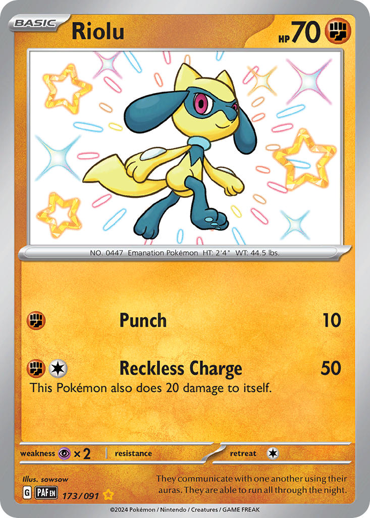 Riolu⁣ - Paldean Fates⁣ (Shiny Rare)⁣ [173] English / Near Mint / Normal