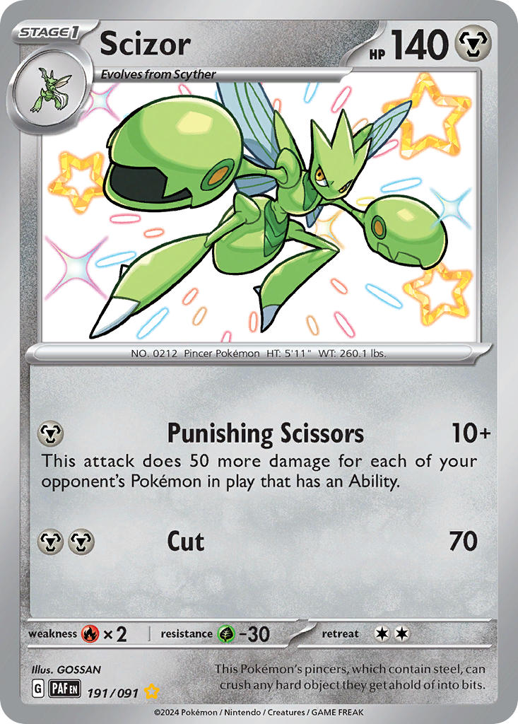 Scizor⁣ - Paldean Fates⁣ (Shiny Rare)⁣ [191] English / Near Mint / Normal