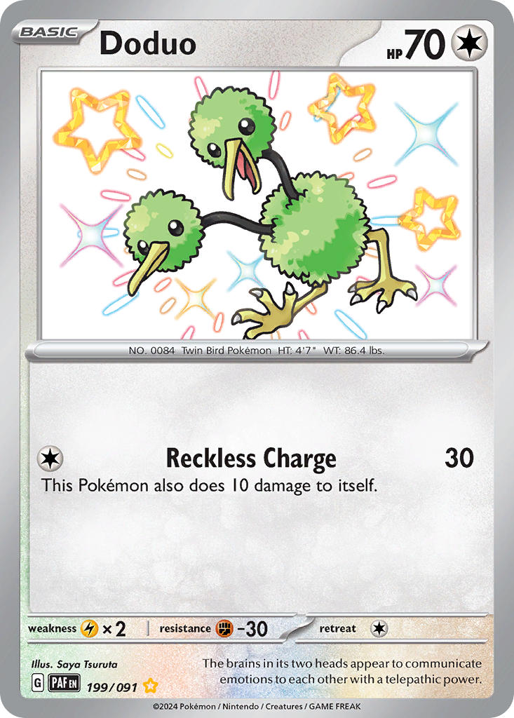Doduo⁣ - Paldean Fates⁣ (Shiny Rare)⁣ [199] English / Near Mint / Normal