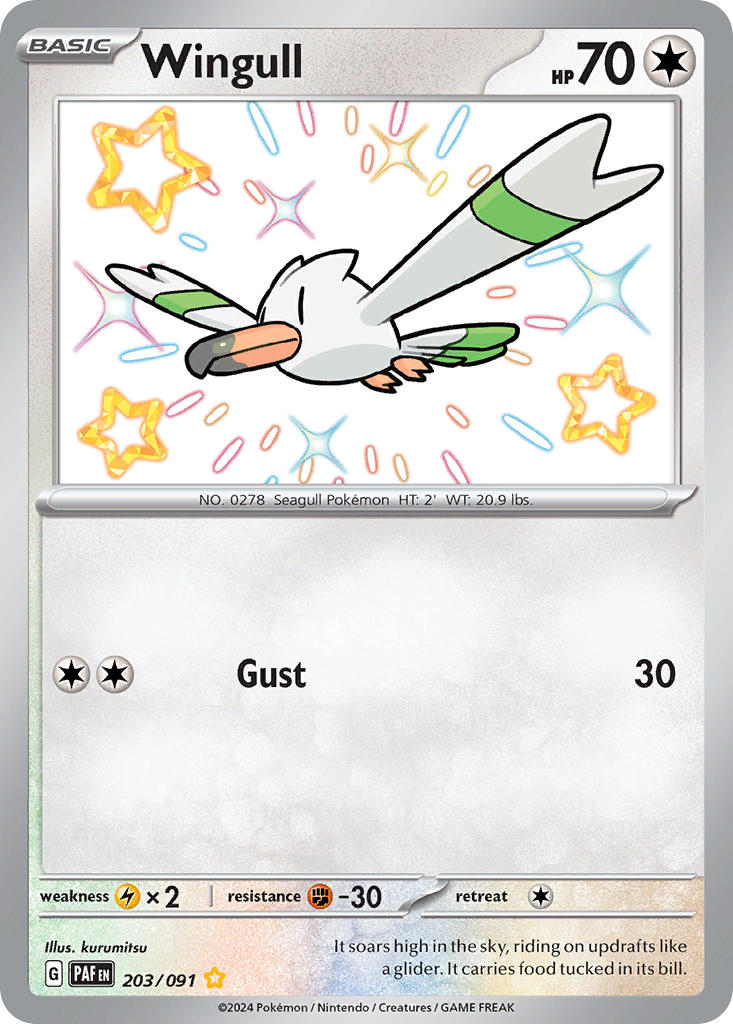 Wingull⁣ - Paldean Fates⁣ (Shiny Rare)⁣ [203] English / Near Mint / Normal