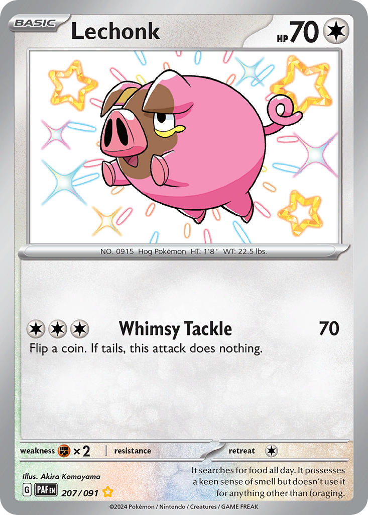 Lechonk⁣ - Paldean Fates⁣ (Shiny Rare)⁣ [207] English / Near Mint / Normal