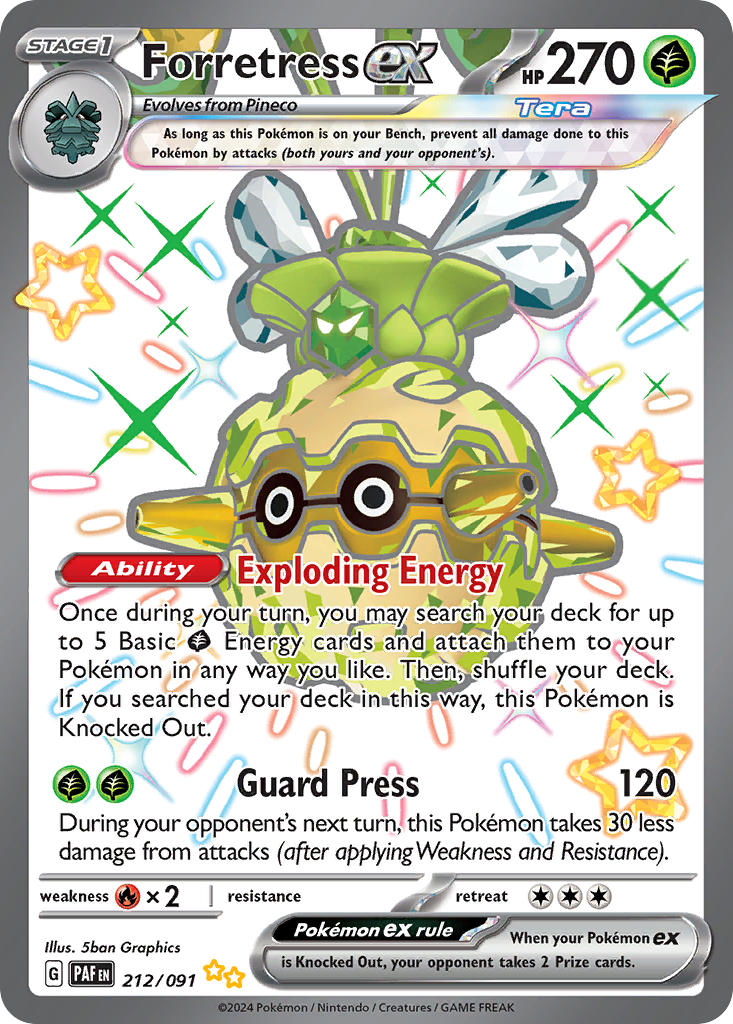 Forretress ex⁣ - Paldean Fates⁣ (Shiny Ultra Rare)⁣ [212] English / Near Mint / Normal