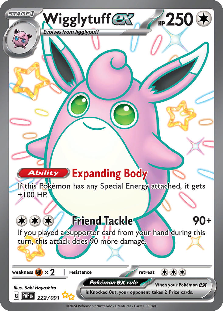 Wigglytuff ex⁣ - Paldean Fates⁣ (Shiny Ultra Rare)⁣ [222] English / Near Mint / Normal