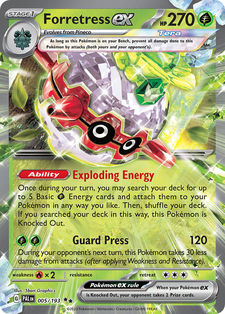 Forretress ex⁣ - Paldea Evolved⁣ (Double Rare)⁣ [005] English / Near Mint / Normal