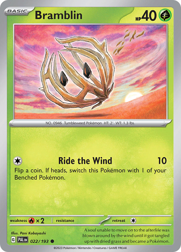Bramblin⁣ - Paldea Evolved⁣ (Common)⁣ [022] English / Near Mint / Reverse-Holo Normal