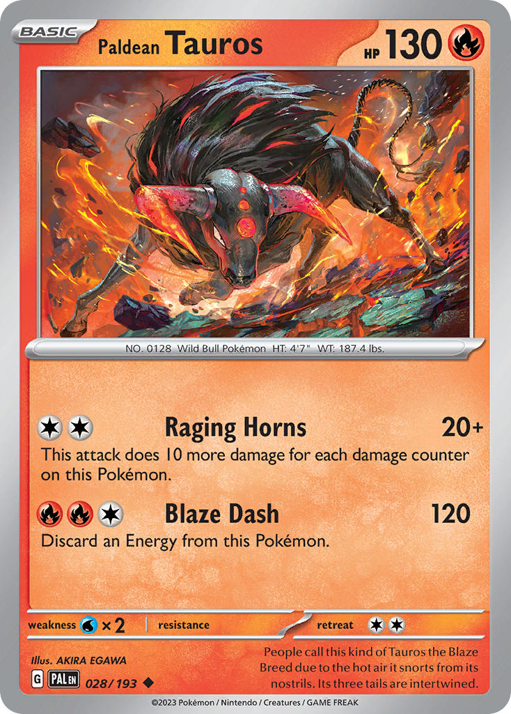 Paldean Tauros⁣ - Paldea Evolved⁣ (Uncommon)⁣ [028] English / Near Mint / Reverse-Holo Normal