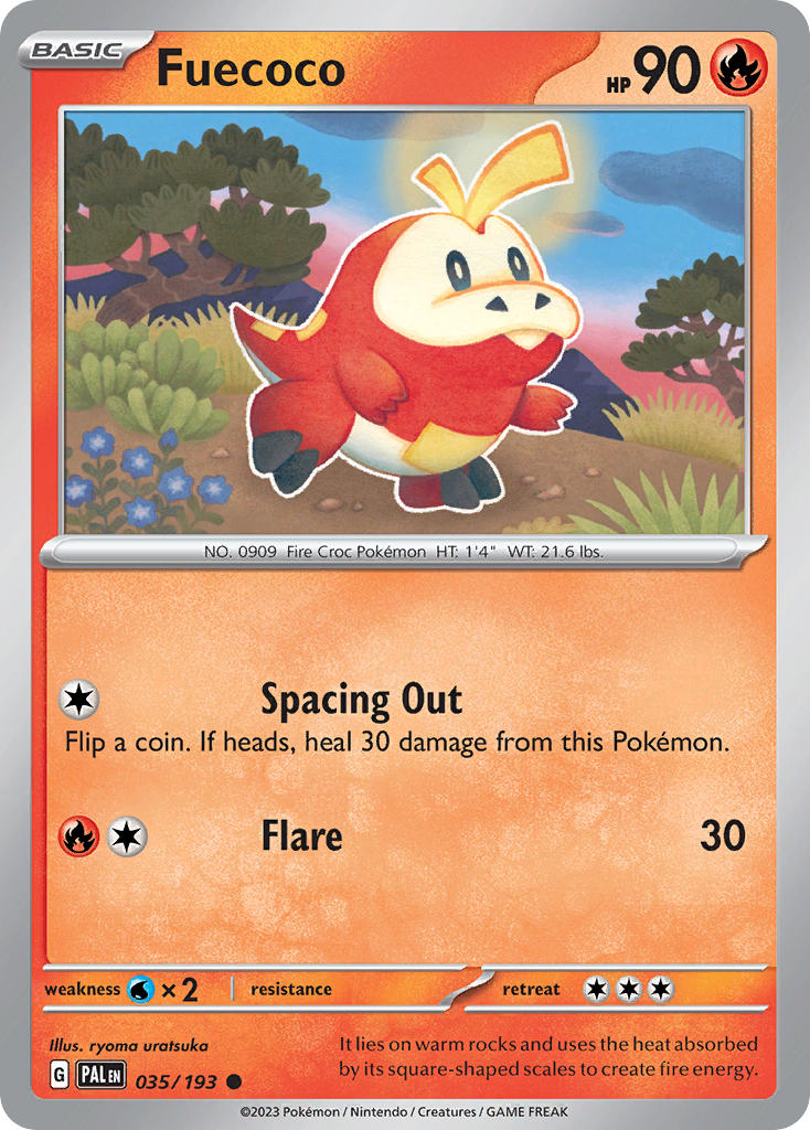Fuecoco⁣ - Paldea Evolved⁣ (Common)⁣ [035] English / Near Mint / Reverse-Holo Normal