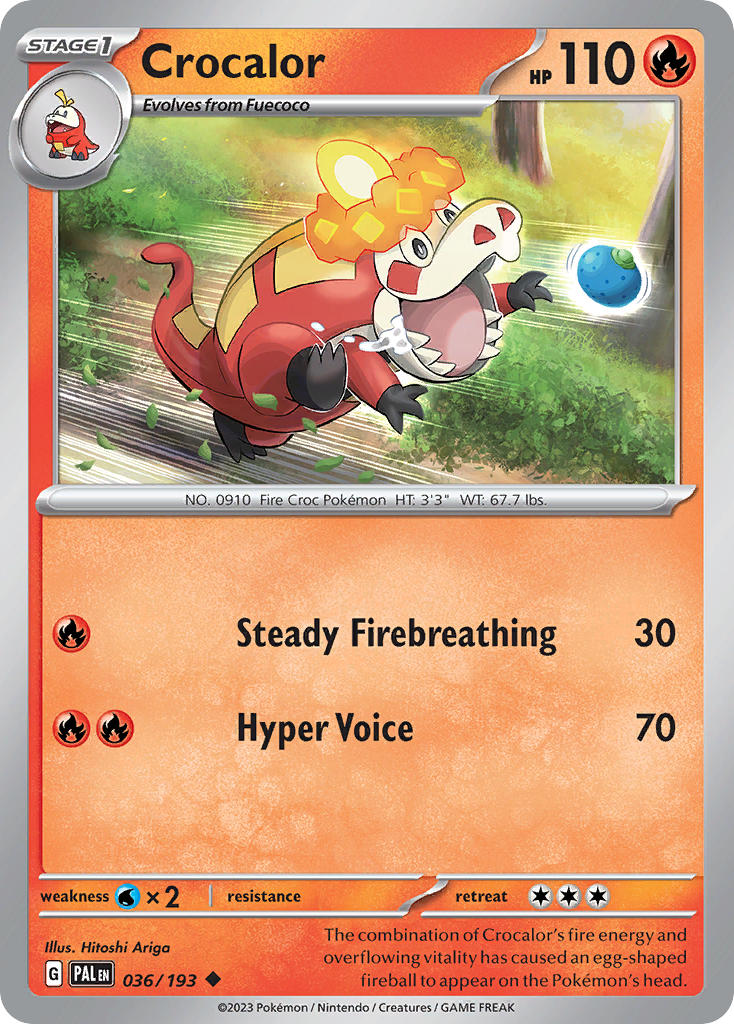 Crocalor⁣ - Paldea Evolved⁣ (Uncommon)⁣ [036] English / Near Mint / Reverse-Holo Normal