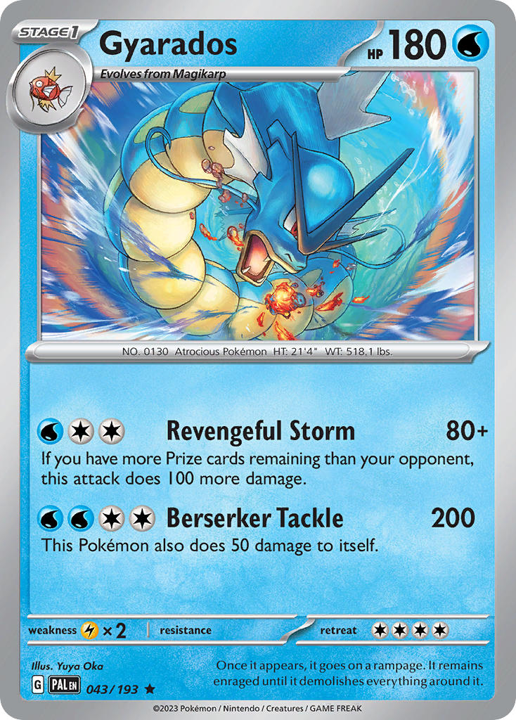 Gyarados⁣ - Paldea Evolved⁣ (Rare)⁣ [043] English / Near Mint / Reverse-Holo Normal