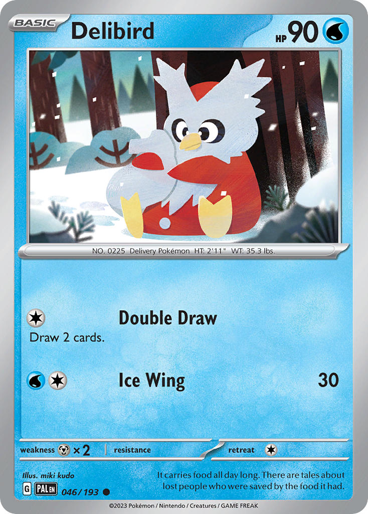 Delibird⁣ - Paldea Evolved⁣ (Common)⁣ [046] English / Near Mint / Reverse-Holo Normal