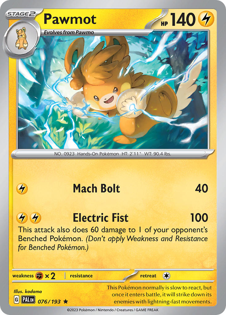Pawmot⁣ - Paldea Evolved⁣ (Rare)⁣ [076] English / Near Mint / Normal