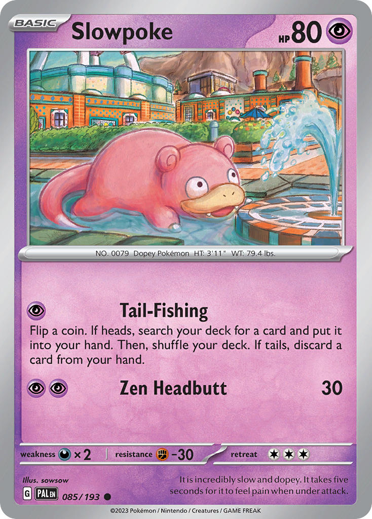 Slowpoke⁣ - Paldea Evolved⁣ (Common)⁣ [085] English / Near Mint / Reverse-Holo Normal