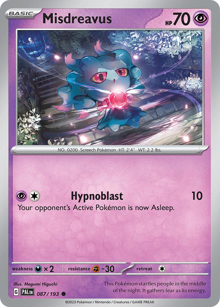 Misdreavus⁣ - Paldea Evolved⁣ (Common)⁣ [087] English / Near Mint / Reverse-Holo Normal