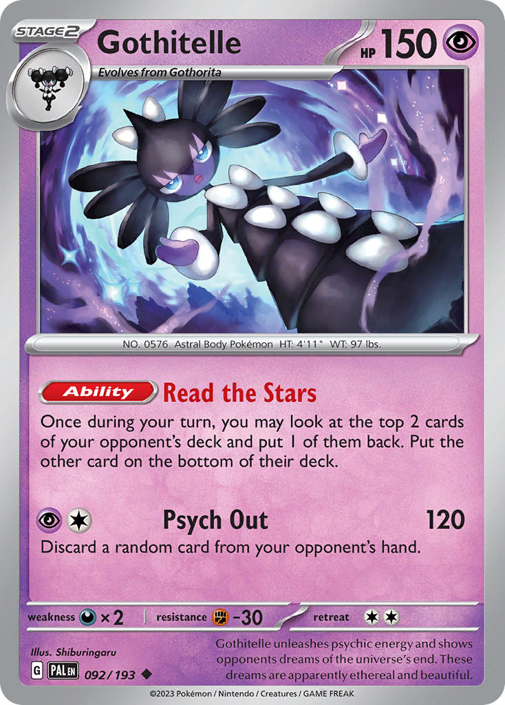 Gothitelle⁣ - Paldea Evolved⁣ (Uncommon)⁣ [092] English / Near Mint / Reverse-Holo Normal