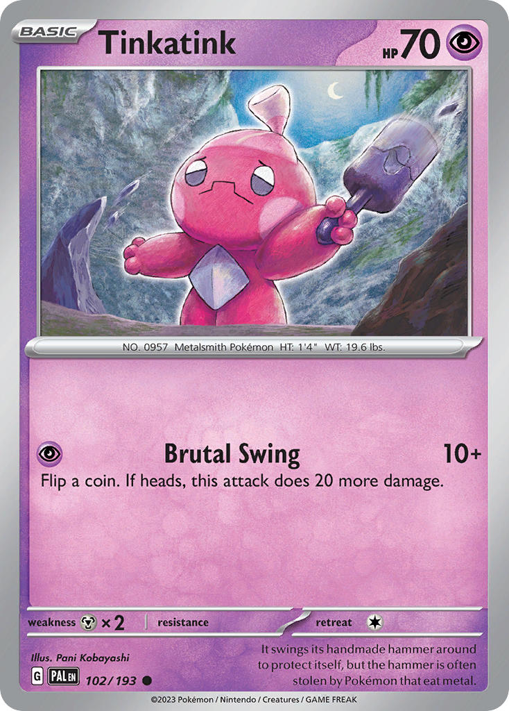 Tinkatink⁣ - Paldea Evolved⁣ (Common)⁣ [102] English / Near Mint / Normal