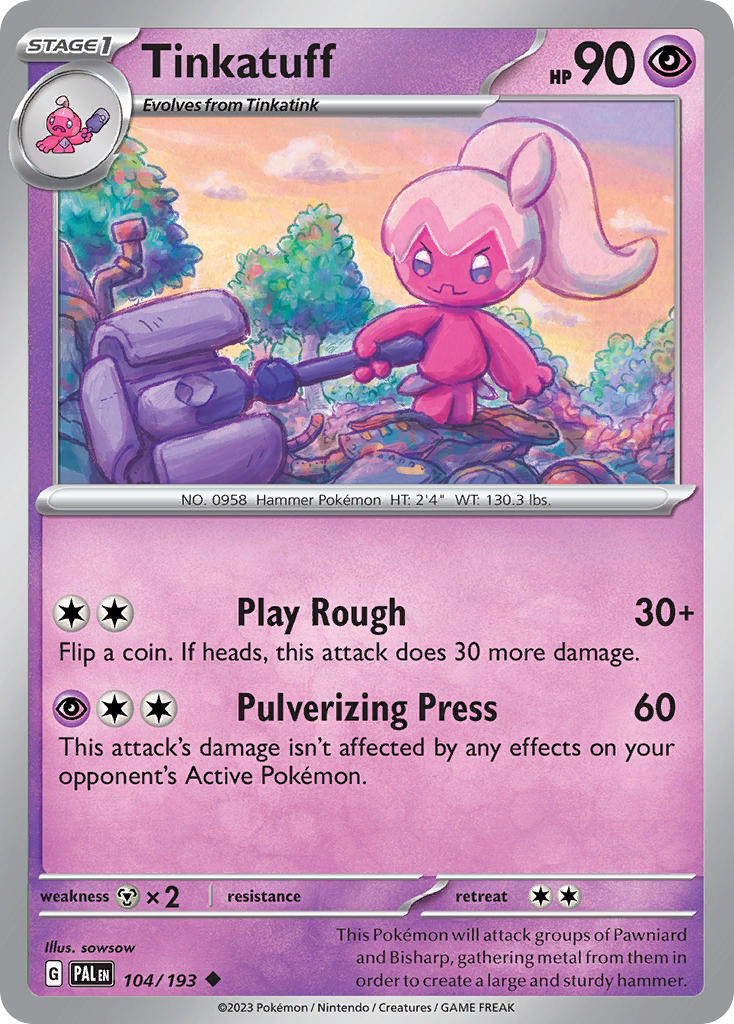 Tinkatuff⁣ - Paldea Evolved⁣ (Uncommon)⁣ [104]