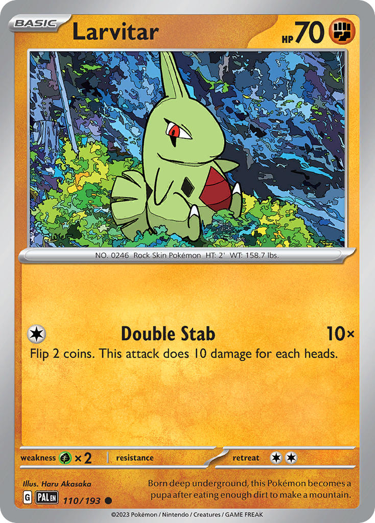 Larvitar⁣ - Paldea Evolved⁣ (Common)⁣ [110] English / Near Mint / Reverse-Holo Normal