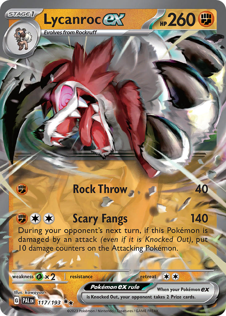 Lycanroc ex⁣ - Paldea Evolved⁣ (Double Rare)⁣ [117] English / Excellent / Normal