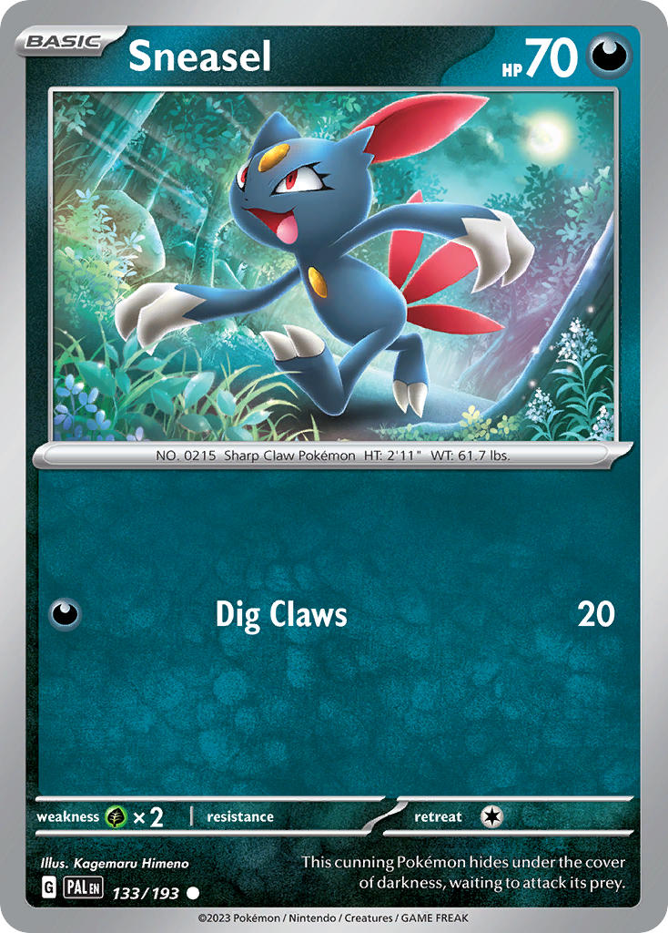 Sneasel⁣ - Paldea Evolved⁣ (Common)⁣ [133] English / Near Mint / Reverse-Holo Normal