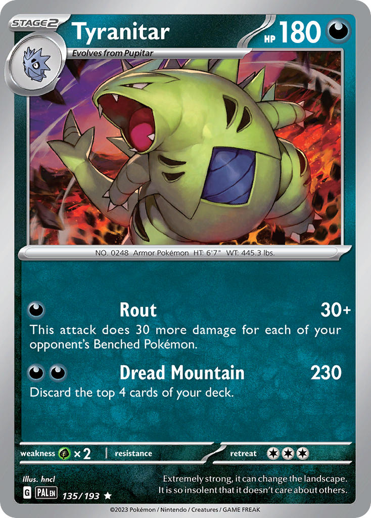 Tyranitar⁣ - Paldea Evolved⁣ (Rare)⁣ [135] English / Good / Normal