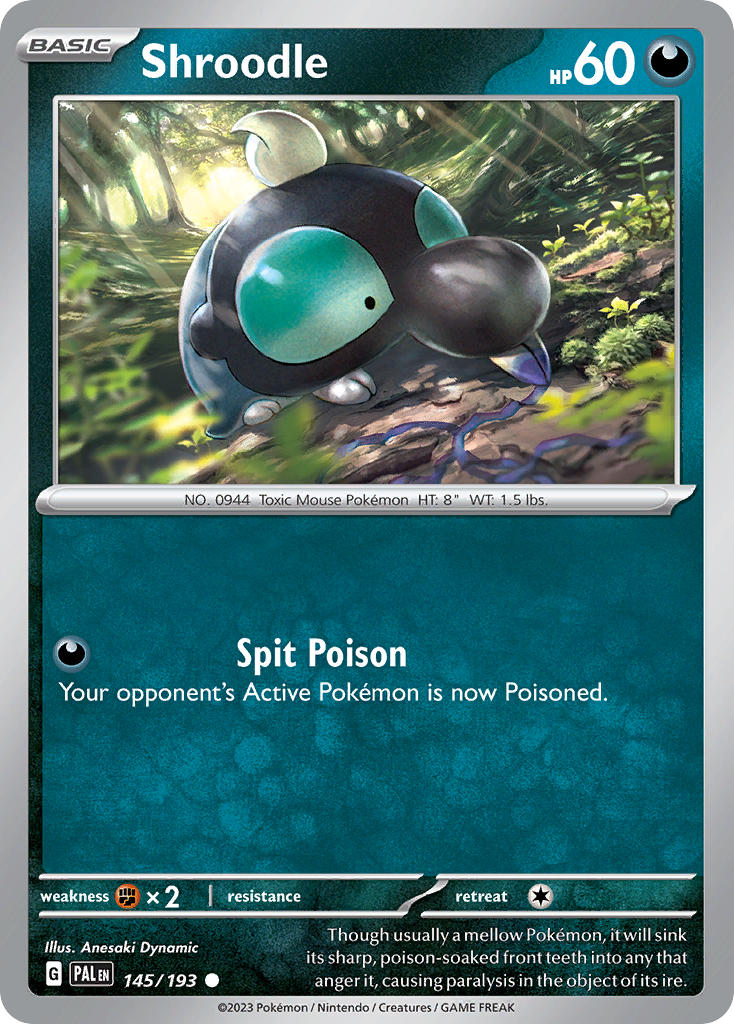 Shroodle⁣ - Paldea Evolved⁣ (Common)⁣ [145] English / Near Mint / Reverse-Holo Normal