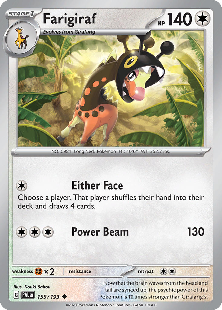Farigiraf⁣ - Paldea Evolved⁣ (Uncommon)⁣ [155] English / Near Mint / Reverse-Holo Normal