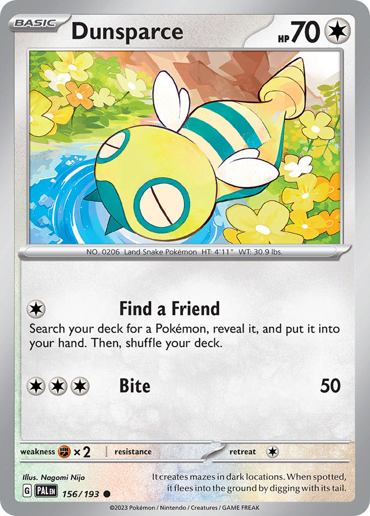 Dunsparce⁣ - Paldea Evolved⁣ (Common)⁣ [156] English / Near Mint / Reverse-Holo Normal