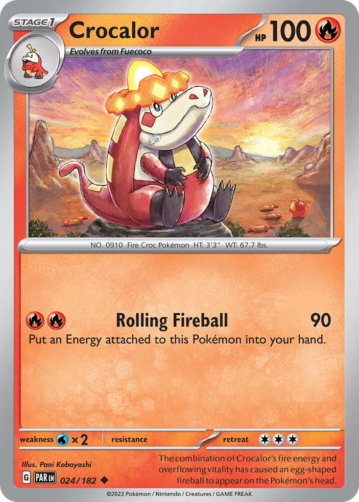 Crocalor⁣ - Paradox Rift⁣ (Uncommon)⁣ [024] English / Near Mint / Reverse-Holo Normal