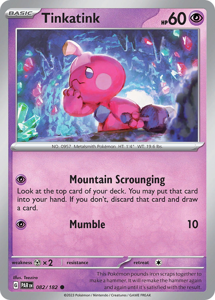 Tinkatink⁣ - Paradox Rift⁣ (Common)⁣ [082] English / Near Mint / Reverse-Holo Normal