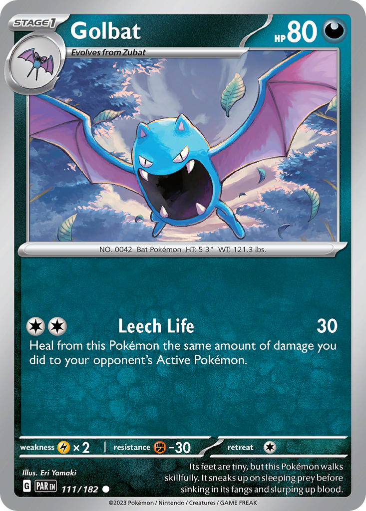 Golbat⁣ - Paradox Rift⁣ (Common)⁣ [111] English / Near Mint / Reverse-Holo Normal