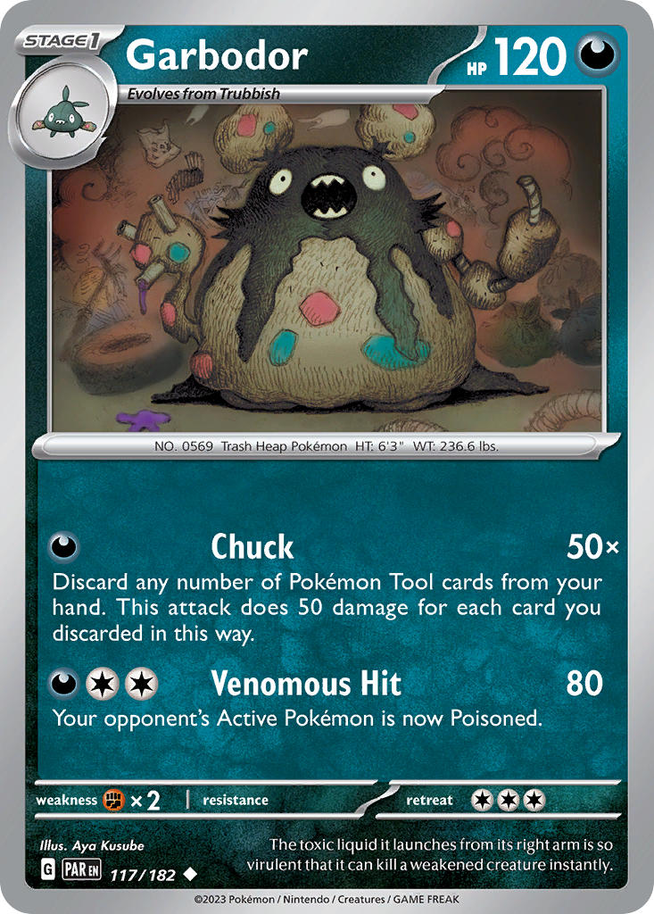 Garbodor⁣ - Paradox Rift⁣ (Uncommon)⁣ [117] English / Near Mint / Reverse-Holo Normal