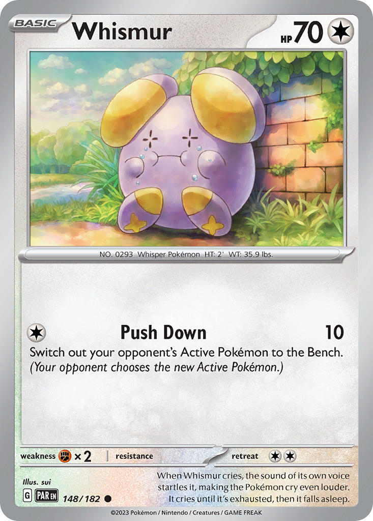 Whismur⁣ - Paradox Rift⁣ (Common)⁣ [148] English / Near Mint / Reverse-Holo Normal