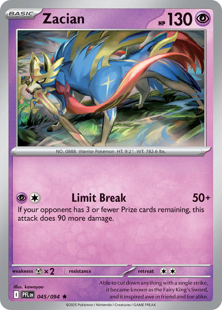 Zacian - Phantasmal Flames (Rare) [PFL-045] English / Near Mint / Normal